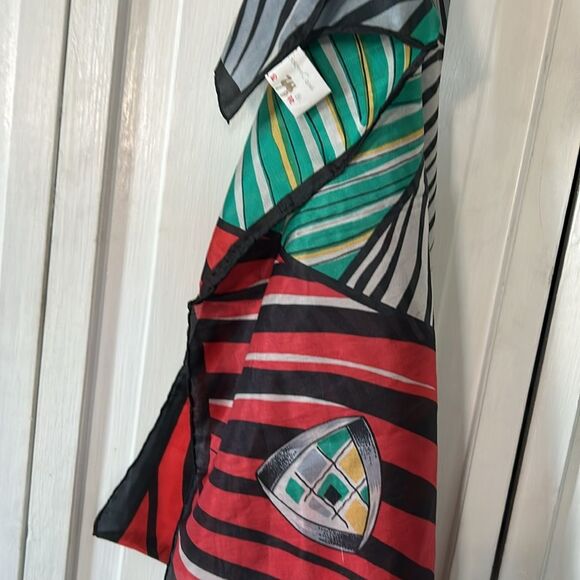 Vintage Golden Camel Nautical Theme 100% Silk Scarf - Picture 6 of 7